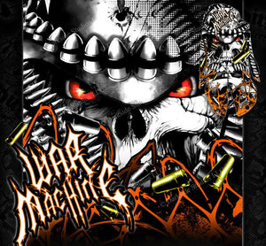 Graphics Kit For Polaris Predator  Wrap Decal  "War Machine" Fits Oem Parts Orange - Darkside Studio Arts LLC.