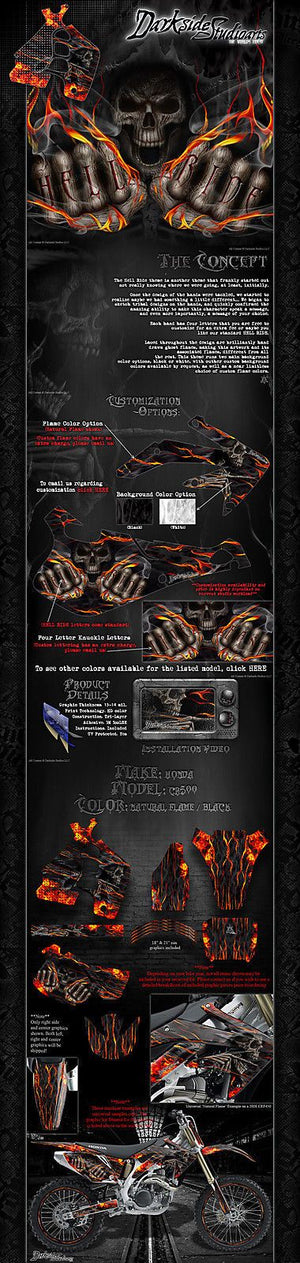 Graphics For Honda 1984-2001 Cr500  Wrap Decal  "Hell Ride" Fits Oem Parts Fenders - Darkside Studio Arts LLC.