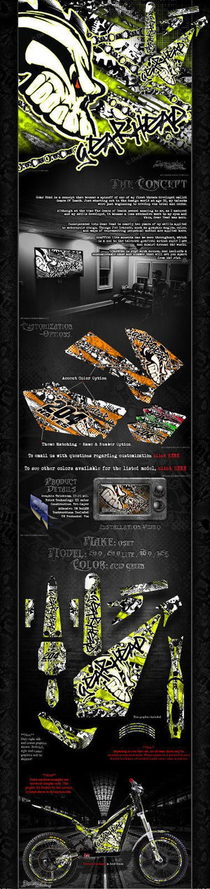 Oset 20.0 16.0 12.5 2011-18 Graphics Wrap "Gear Head" Decals For Oem Parts Acid - Darkside Studio Arts LLC.