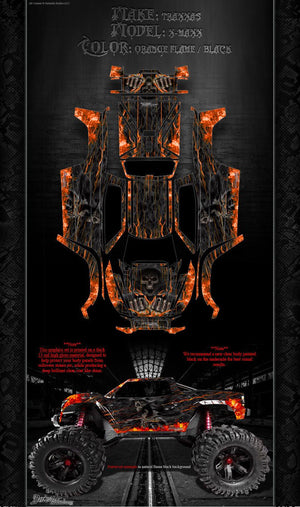 'Hell Ride' Graphics Wrap Fits Traxxas X-Maxx Proline Ford Raptor, Chevy Silverado, Brute Bash & Stock Body - Darkside Studio Arts LLC.
