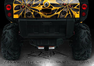 Graphics Kit For Can-Am Commander Tailgate  Accessory "The Demons Within" Viper Red Decals - Darkside Studio Arts LLC.