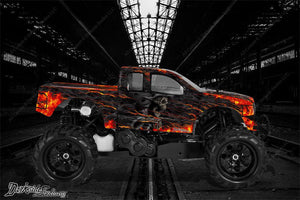 Redcat Rampage 4Wd Truck Wrap Graphic Decal  Kit "Hell Ride" Fits Oem Body Panel - Darkside Studio Arts LLC.