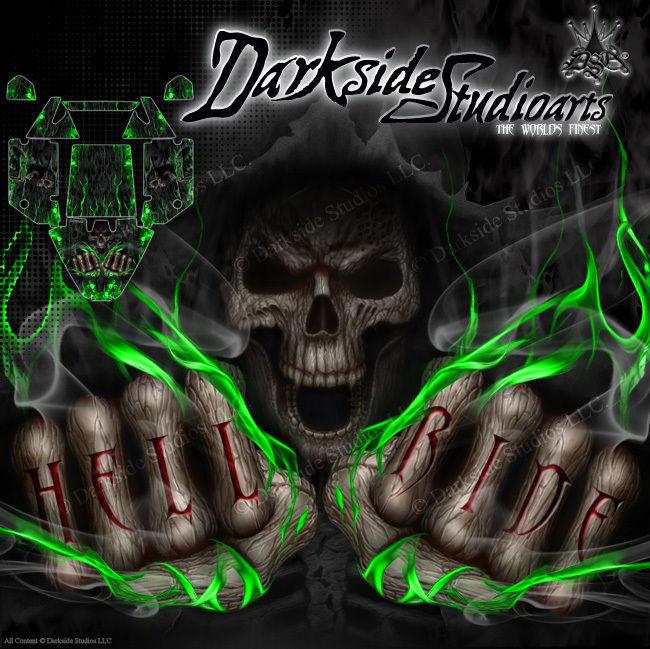 'Hell Ride' Flame Graphics Kit Fits Kraken Rc Class 1 Tsk-B Body Panels Body # Tr630A | Darkside Studio Arts LLC.