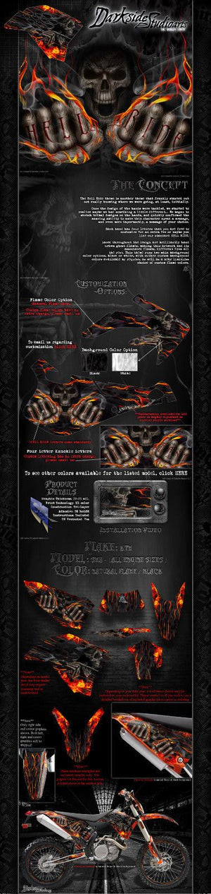 "Hell Ride" Graphics Wrap Decal Kit Fits Ktm 2008-2016 Smr450 Smr525 Smr560 - Darkside Studio Arts LLC.