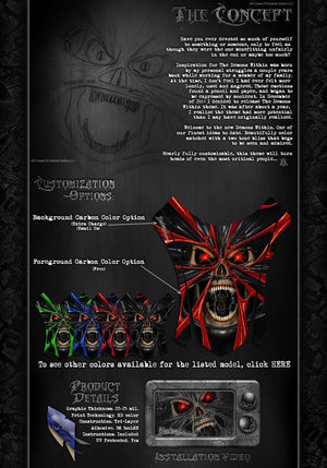 Graphics Kit For Kawasaki Jetski Ultra Series 'The Demons Within' Hood Wrap Skin Decal Set - Darkside Studio Arts LLC.