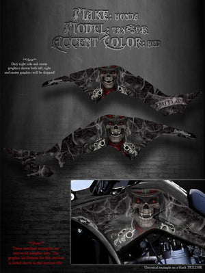 Graphics For Honda Trx250R Side Panel   "The Outlaw" Black For Oem Plastics Fenders - Darkside Studio Arts LLC.