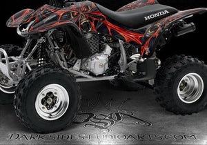 Graphics For Honda 1993-2006 Trx300Ex  Decals "The Demons Within" For Yellow Plastic - Darkside Studio Arts LLC.