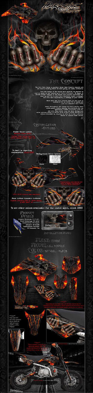 Cobra Graphics Wrap Decals All Models 2002-2016 "Hell Ride" Cx50 Cx65 King Jr Sr - Darkside Studio Arts LLC.