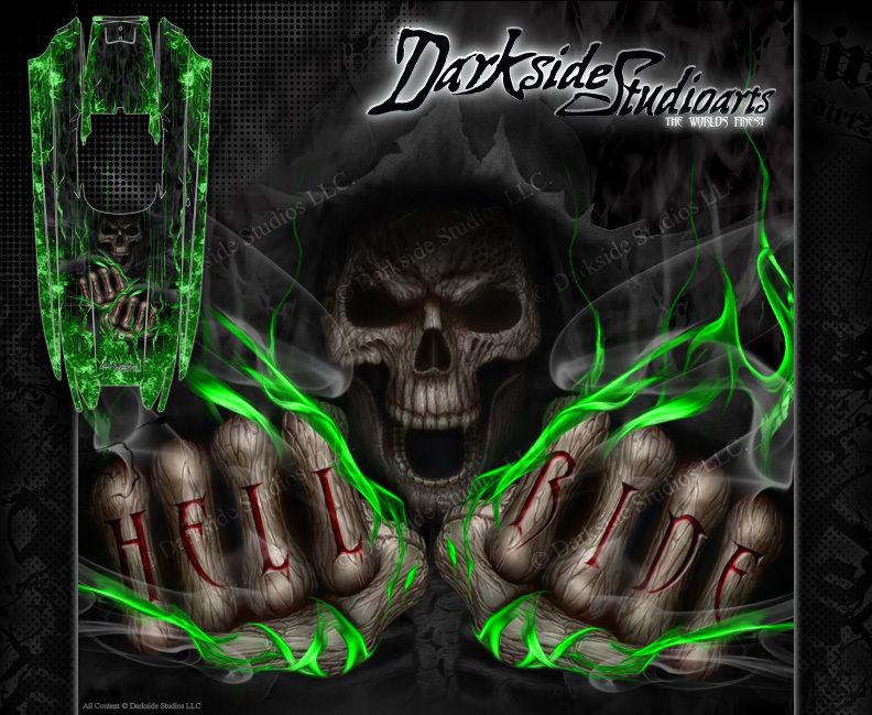 'Hell Ride' Graphics Wrap Skin Decals Fits Traxxas Dcb M41 Catamaran | Darkside Studio Arts LLC.