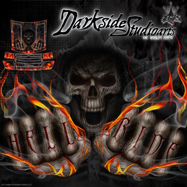 Redcat Rampage 4Wd Truck Wrap Graphic Decals "Hell Ride" Fits Oem Body Parts 1/5 | Darkside Studio Arts LLC.