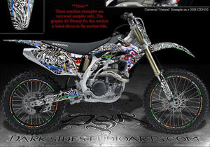 Graphics For Honda Cr500 All Years "Ticket To Ride"  Wrap Fits Oem Parts / Plastics - Darkside Studio Arts LLC.