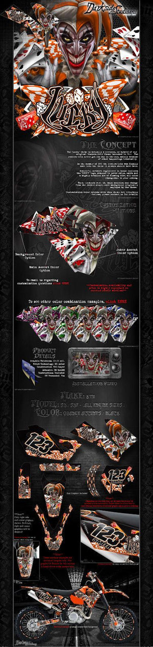 "Lucky" Graphics Wrap Fits Ktm 1998-2006 Sx Sxf 250 300 450 525 - Darkside Studio Arts LLC.