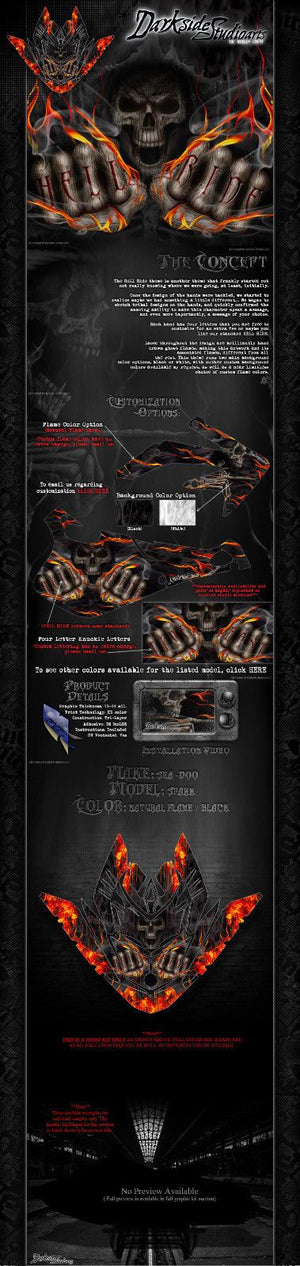 Sea-Doo Spark 2014-2017 Jetski Decals Wrap Graphics 'Hell Ride' Hood Kit Only - Darkside Studio Arts LLC.