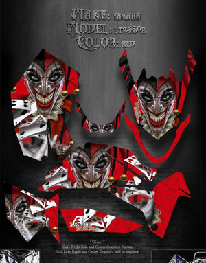 Graphics Kit For Suzuki Ltr450R Atv   Atv  "The Jesters Grin" Red Model - Darkside Studio Arts LLC.