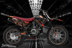 Graphics Kit For Yamaha 2005-2021 Ttr230 Ttr250 "Hell Ride"  Wrap Fits Oem Plastics - Darkside Studio Arts LLC.