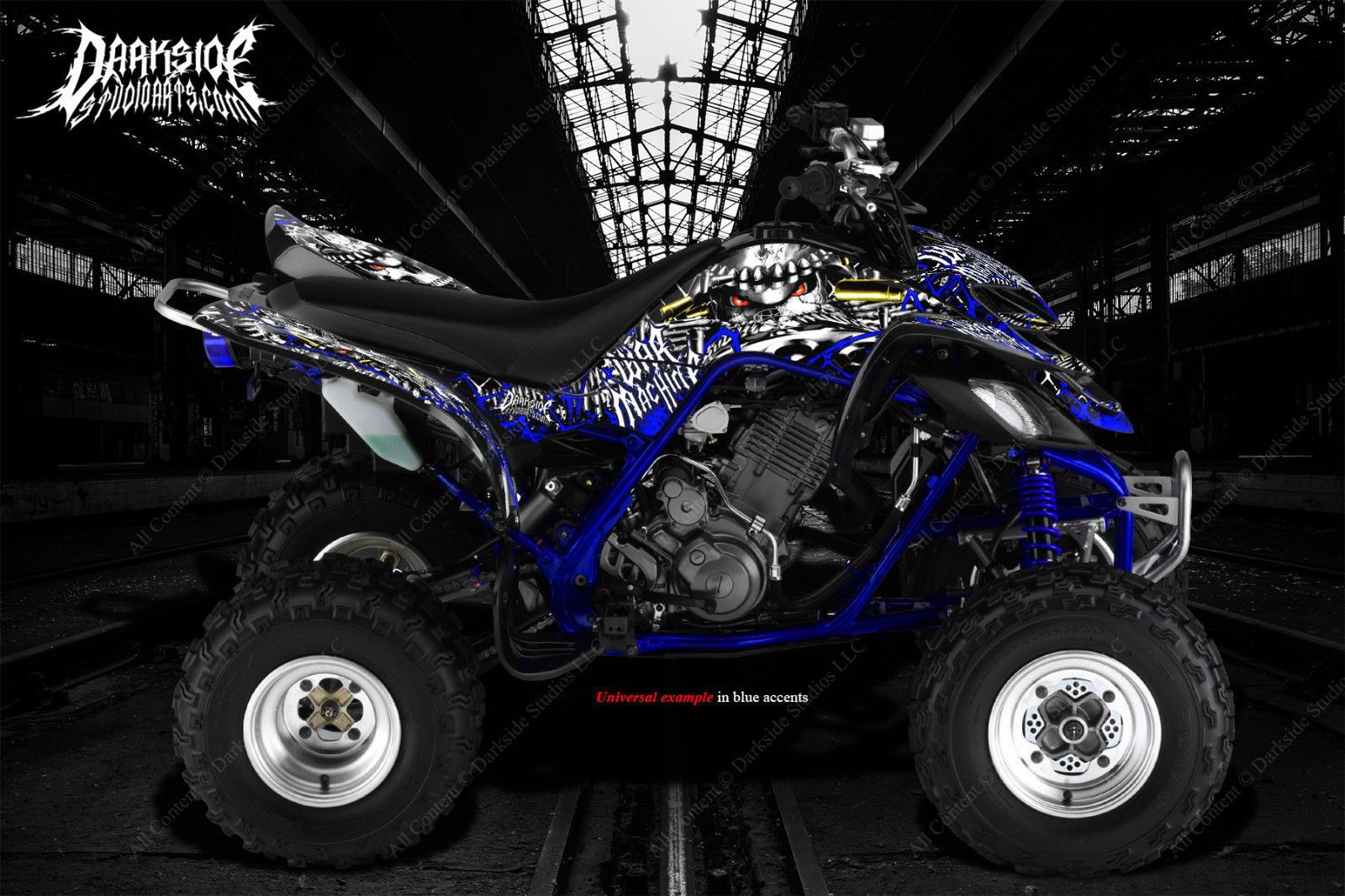 Yamaha 350 Raptor ATV Predator Graphic Kit Blue