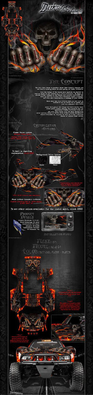 Hpi Baja 5T Graphics Wrap Decals "Hell Ride" Fits Lexan Body And Wing Parts - Darkside Studio Arts LLC.