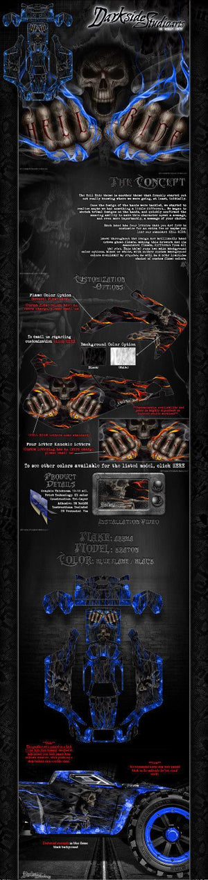 'Hell Ride' Themed Skin Wrap Kit Fits Arrma Kraton Body # Ar406050 - Darkside Studio Arts LLC.