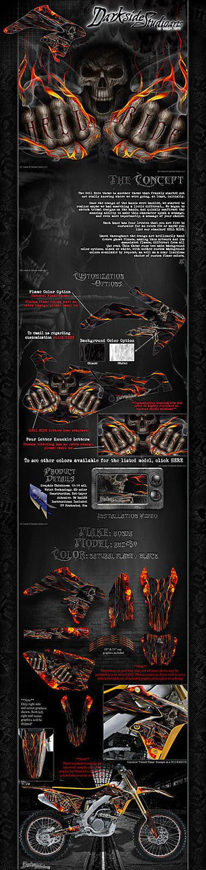 Graphics Kit For Suzuki 2004-2018 Rmz250   Wrap "Hell Ride" For Oem Parts Fenders 08 12 - Darkside Studio Arts LLC.