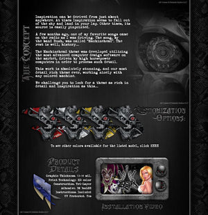 'Machinehead' Graphics Wrap Fits Traxxas X-Maxx Proline Ford Raptor, Chevy Silverado, Brute Bash & Stock Body - Darkside Studio Arts LLC.