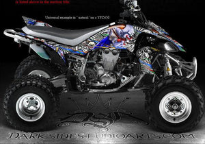 Graphics Kit For Yamaha Yfz450 "Ticket To Ride"  Wrap Decals  For Oem Plastics Parts - Darkside Studio Arts LLC.