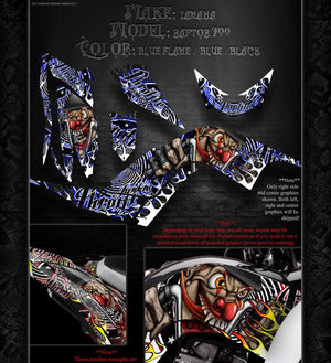 GRAPHICS KIT FOR YAMAHA RAPTOR 700 2006-12  DECAL WRAP "THROTTLE JUNKIE" FITS OEM FENDERS - Darkside Studio Arts LLC.