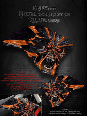Graphic Kit "The Demons Within" Fits Ktm 2007-2011 Sx Sxf Exc Xc 125 250 300 450 - Darkside Studio Arts LLC.