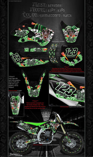 Graphics Kit For Kawasaki 1985-2015 Kx60 Kx65 "Lucky"  Wrap Decals For Oem And Ufo - Darkside Studio Arts LLC.