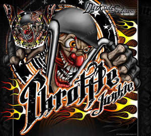 GRAPHICS KIT FOR CAN-AM SPYDER "THROTTLE JUNKIE"  WRAP DECAL  FITS OEM PARTS PANELS - Darkside Studio Arts LLC.