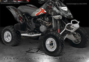 Graphics Kit For Can-Am Ds650  For Yellow Plastics "The Outlaw" Parts Decal Sticker - Darkside Studio Arts LLC.
