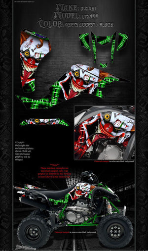 Graphics Kit For Suzuki Ltz400 Z400 2003-2008 Wrap Decal  Set Kit 'Stiff Upper Lip' - Darkside Studio Arts LLC.