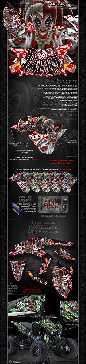 Graphics Kit For Kawasaki Kfx450R  Wrap Decal  "Lucky" Fits Oem Plastics - Parts - Darkside Studio Arts LLC.