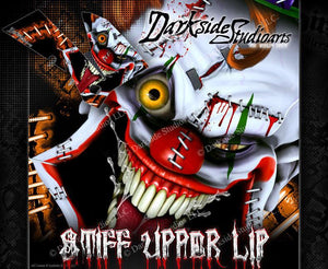 "Stiff Upper Lip" Clown Graphics Wrap Fits Ktm 1998-2007 Exc Xcw 250 300 450 525 - Darkside Studio Arts LLC.