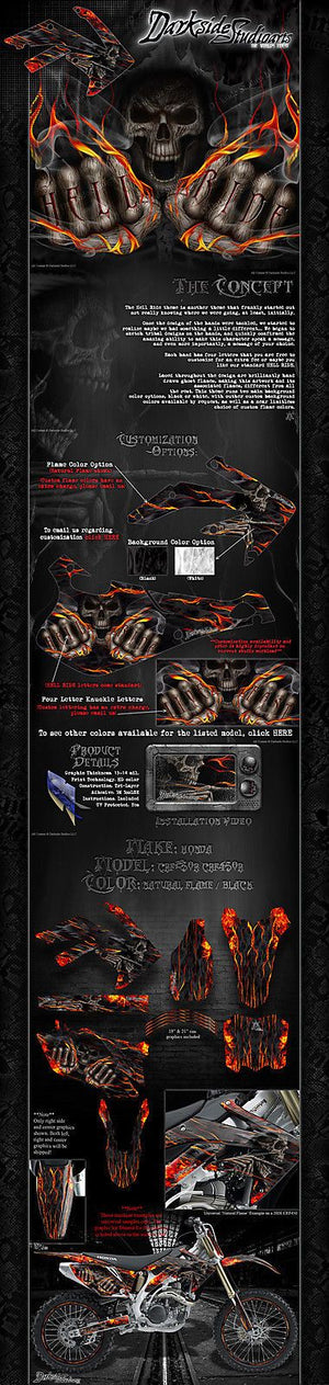 Graphics For Honda 2009-2021 Crf250 Crf450  Decals Wrap "Hell Ride" Fits Oem Plastics - Darkside Studio Arts LLC.