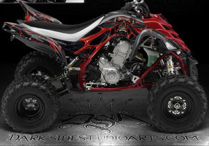 Graphics Kit For Yamaha 2006-2012 Raptor 700 "The Demons Within"  For Black Parts Wrap - Darkside Studio Arts LLC.
