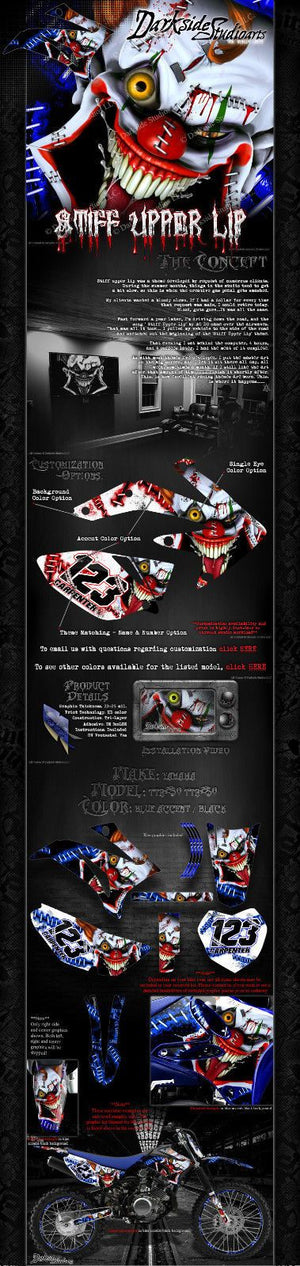 Graphics Kit For Yamaha 2005-2021 Ttr230 Ttr250 "Stiff Upper Lip"Clown Decals  Wrap - Darkside Studio Arts LLC.