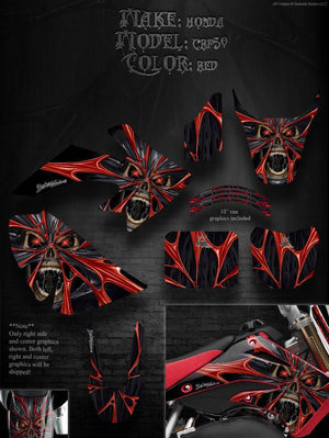 Graphics For Honda Crf50 2004-2022   For Red Plastic Parts "The Demons Within" - Darkside Studio Arts LLC.
