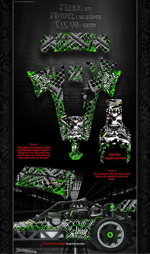 Hpi Baja 5B Ss Wrap Graphic "War Machine" Hop-Up Decal Kit For Oem Body Parts - Darkside Studio Arts LLC.
