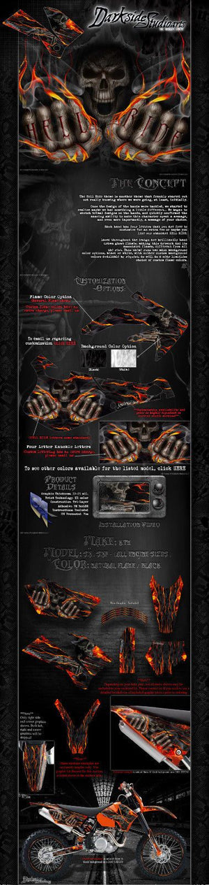 "Hell Ride" Graphics Wrap Fits Ktm 1998-2006 Sx Sxf 250 300 450 525 For Oem Part - Darkside Studio Arts LLC.
