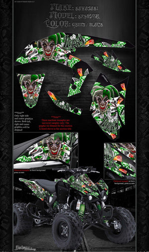 Graphics Kit For Kawasaki Kfx450R  Wrap Decal  "Lucky" Fits Oem Plastics / Parts - Darkside Studio Arts LLC.
