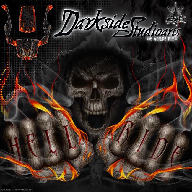'Hell Ride' Skin Hop Up Graphics Kit Fits Axial Wraith 1/10 Body Panel Set # Ax04027 | Darkside Studio Arts LLC.