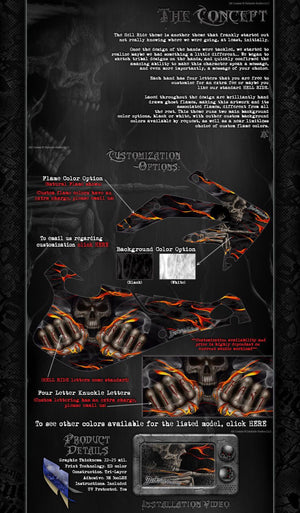 Graphics Kit For Yamaha 1998-2009 Yzf250 Yzf450 Decal Wrap "Hell Ride"  Set For Oem Parts - Darkside Studio Arts LLC.