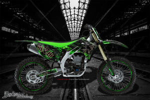 Graphics Kit For Kawasaki 2004-2020 Kxf250 "Hell Ride"  Wrap Decal  Kx250F 4-Stroke - Darkside Studio Arts LLC.