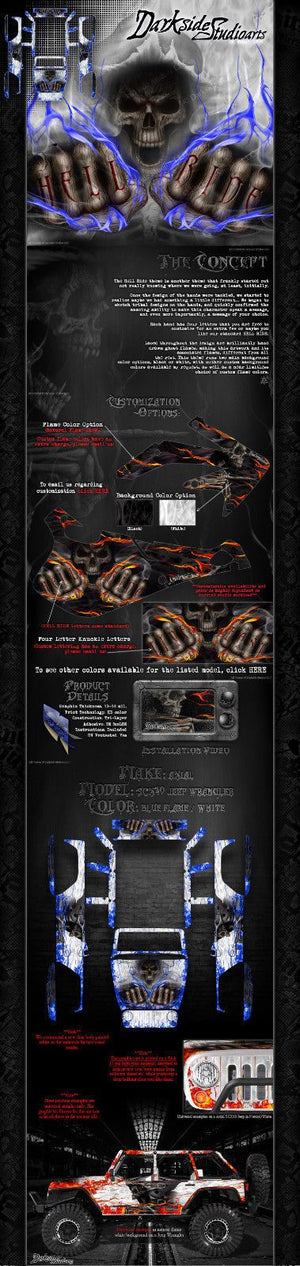 'Hell Ride' Graphics Skin Hop Up Kit Fits Axial Scx10 Jeep Wrangler Body # Ax04035 - Darkside Studio Arts LLC.