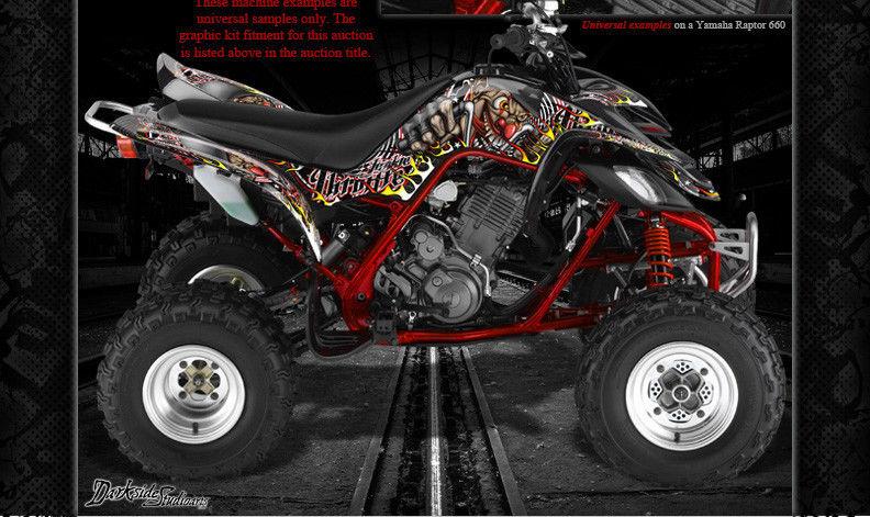 GRAPHICS KIT FOR YAMAHA RAPTOR 660 DECAL WRAP GREEN
