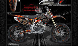 Graphics For Honda 2004-2014 Crf450X Crf250X  Wrap "Hell Ride" For Oem Parts Fenders - Darkside Studio Arts LLC.