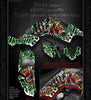 GRAPHICS KIT FOR YAMAHA RAPTOR 660 DECAL WRAP GREEN "THROTTLE JUNKIE" FOR OEM PLASTICS | Darkside Studio Arts LLC.