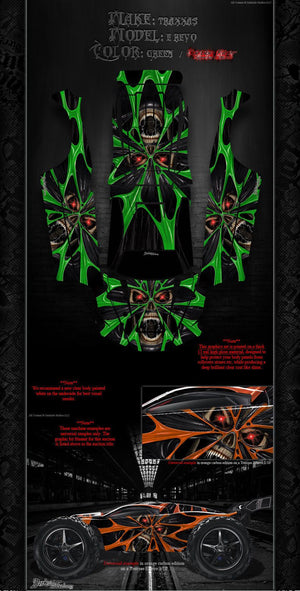 'The Demons Within' Graphics Kit Fits Oem Body # Tra5611 On Traxxas E-Revo Wrap Decals - Darkside Studio Arts LLC.
