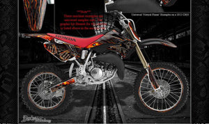 Graphics For Honda 2004-2012 Crf70 Crf80 Crf100  Decals "Hell Ride" For Oem Parts - Darkside Studio Arts LLC.