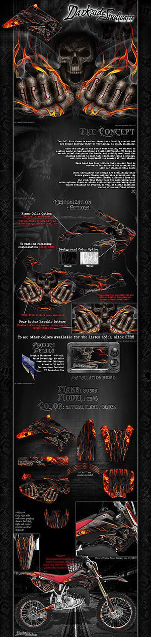 Graphics For Honda 2003-2012 Cr85  Decals "Hell Ride" Fits Oem Parts And Plastics - Darkside Studio Arts LLC.